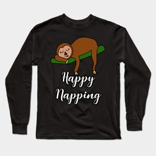 Sloth Happy Napping Long Sleeve T-Shirt